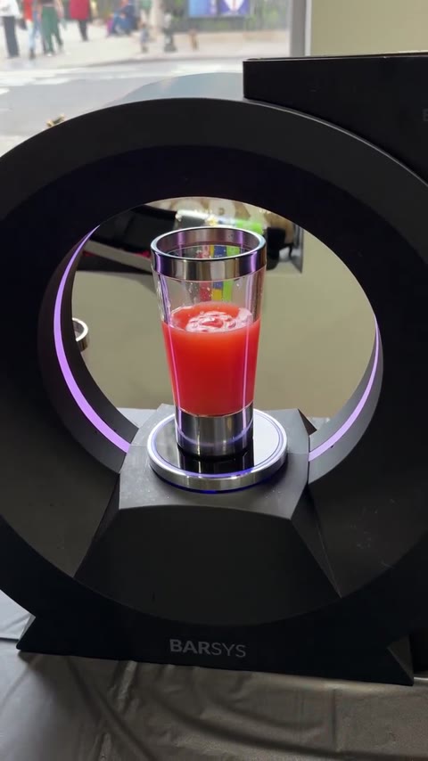 The Barsys machine dispensing a cocktail at an activation.
